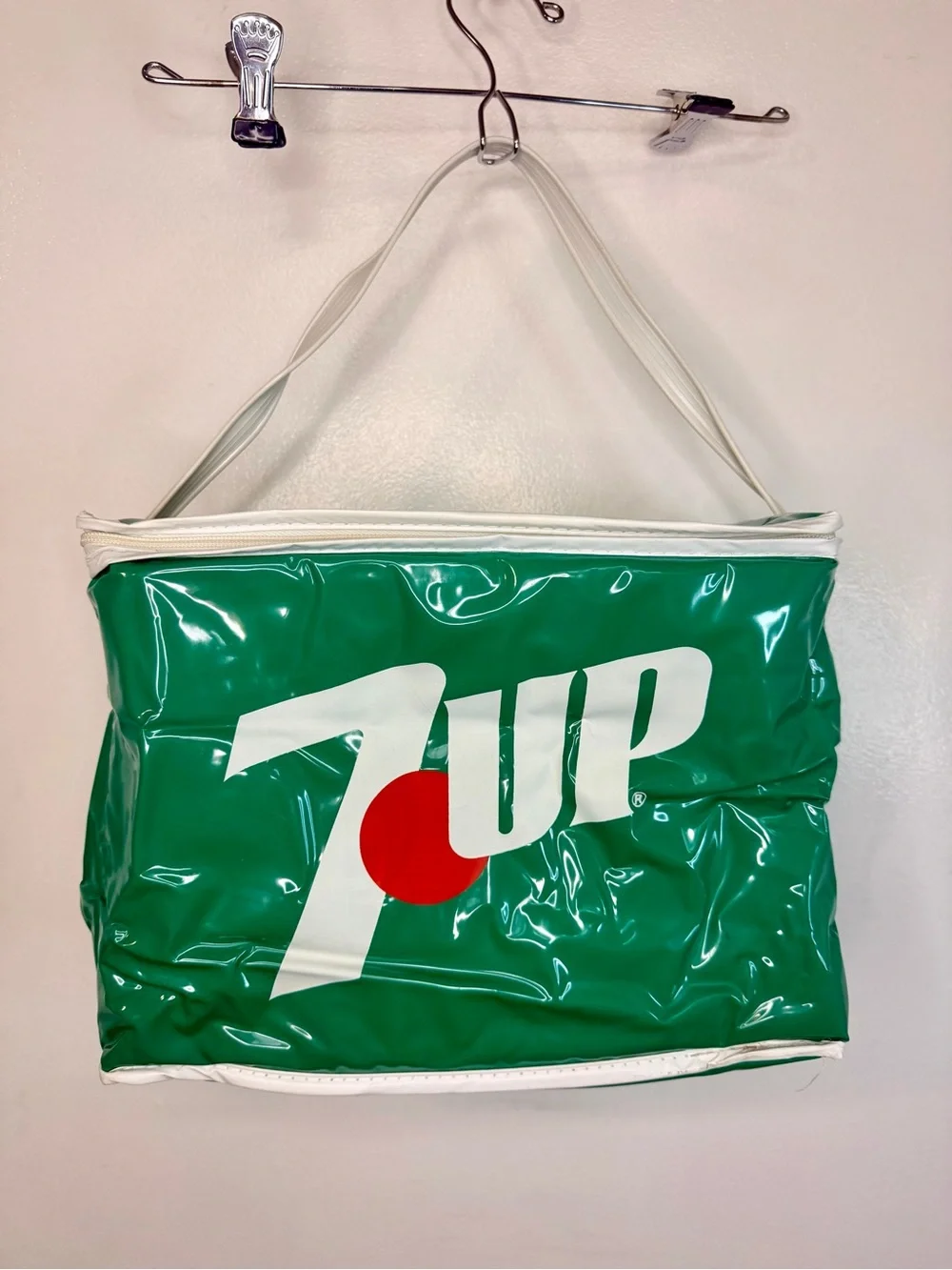 Vintage 7UP Green Vinyl Cooler Tote Bag Promo